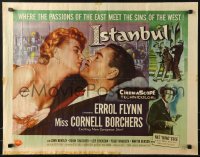 9z392 ISTANBUL style B 1/2sh 1957 Errol Flynn & Cornell Borchers, where passions & sins meet!