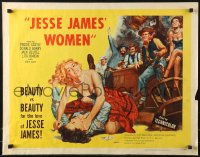 9z394 JESSE JAMES' WOMEN 1/2sh 1954 classic catfight artwork, women wanted him... more than the law