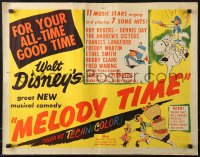 9z417 MELODY TIME style A 1/2sh 1948 Walt Disney, cool cartoon art of Pecos Bill, Toot & more!