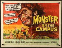 9z422 MONSTER ON THE CAMPUS 1/2sh 1958 Brown art of test tube terror amok on the college!