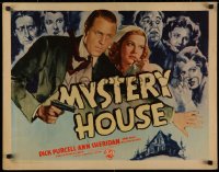 9z428 MYSTERY HOUSE 1/2sh 1938 Purcell helps Ann Sheridan find her father's murderer, ultra-rare!