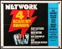 9z434 NETWORK awards 1/2sh 1976 written by Paddy Cheyefsky, William Holden, Sidney Lumet classic!