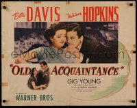 9z440 OLD ACQUAINTANCE style B 1/2sh 1943 sexy Bette Davis being romanced by Gig Young, very rare!