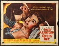 9z449 QUEEN BEE style A 1/2sh 1955 c/u of sexy Joan Crawford being kissed by Barry Sullivan!