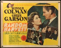 9z454 RANDOM HARVEST 1/2sh 1942 wonderful artwork of Ronald Colman & Greer Garson!