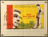 9z491 SWEET SMELL OF SUCCESS style A 1/2sh 1957 Burt Lancaster as Hunsecker, Tony Curtis as Falco!