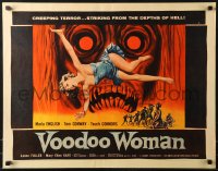 9z518 VOODOO WOMAN 1/2sh 1957 sexy Albert Kallis horror art, striking from the depths of Hell!