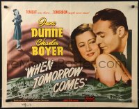 9z524 WHEN TOMORROW COMES 1/2sh R1948 Irene Dunne & Charles Boyer, romantic love triangle!