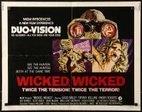 9z528 WICKED WICKED 1/2sh 1973 Tiffany Bolling, twice the terror, sexy horror art, in Duo-Vision!