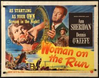 9z531 WOMAN ON THE RUN style A 1/2sh 1950 Ann Sheridan, Dennis O'Keefe, film noir, ultra-rare!