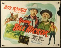 9z536 YOUNG BILL HICKOK 1/2sh R1949 images of Roy Rogers in title role & cool art, ultra-rare!