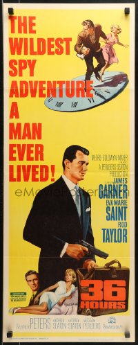 9z002 36 HOURS insert 1965 James Garner with gun, sexy Eva Marie Saint, Rod Taylor