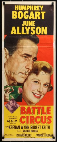 9z016 BATTLE CIRCUS insert 1953 great close up images of Humphrey Bogart & pretty June Allyson!