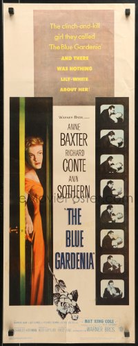 9z031 BLUE GARDENIA insert 1953 Fritz Lang, Anne Baxter, there was nothing lily-white about her!