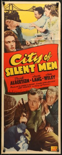 9z056 CITY OF SILENT MEN insert 1942 Frank Albertson, June Lang, Jan Wiley, New York City skyline!