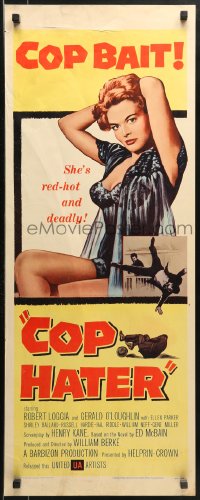 9z063 COP HATER insert 1958 Ed McBain gritty film noir, the hottest trap a guy ever fell into!