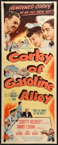 9z065 CORKY OF GASOLINE ALLEY insert 1951 Jimmy Lydon, Scotty Beckett in title role!