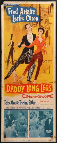 9z072 DADDY LONG LEGS insert 1955 wonderful art of Fred Astaire dancing with Leslie Caron!