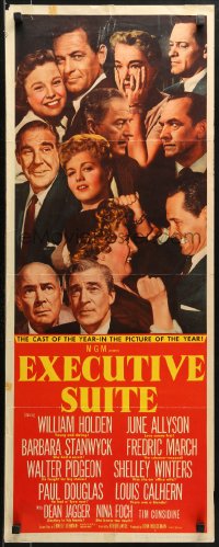 9z089 EXECUTIVE SUITE insert 1954 William Holden, Barbara Stanwyck, Fredric March, June Allyson