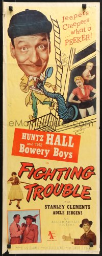 9z092 FIGHTING TROUBLE insert 1956 Huntz Hall & the Bowery Boys, jeepers creepers what a peeker!