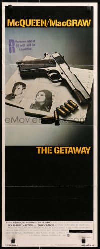 9z105 GETAWAY insert 1972 Steve McQueen, Ali McGraw, Sam Peckinpah, cool gun & passports image!