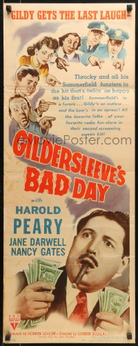 9z106 GILDERSLEEVE'S BAD DAY insert 1943 Harold Peary, Jane Darwell, wacky artwork!