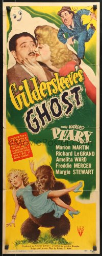 9z107 GILDERSLEEVE'S GHOST insert 1944 Harold Peary horror comedy, sexy girl & ape, ultra-rare!