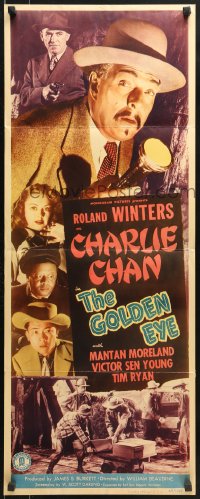 9z110 GOLDEN EYE insert 1948 Victor Sen Young, Mantan Moreland, Roland Winters as Charlie Chan!
