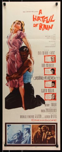 9z114 HATFUL OF RAIN insert 1957 Fred Zinnemann early drug classic, Eva Marie Saint, Don Murray