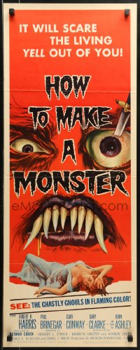 9z119 HOW TO MAKE A MONSTER insert 1958 ghastly ghouls, it will scare the living yell out of you!