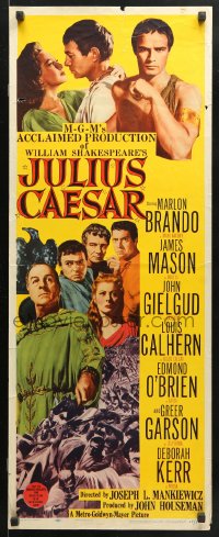9z131 JULIUS CAESAR insert 1953 art of Marlon Brando, James Mason & Greer Garson, Shakespeare