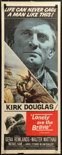 9z149 LONELY ARE THE BRAVE insert 1962 Kirk Douglas classic, who was strong enough to tame him?