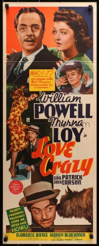 9z153 LOVE CRAZY insert 1946 William Powell in drag as his own sister & with Myrna Loy, ultra-rare!