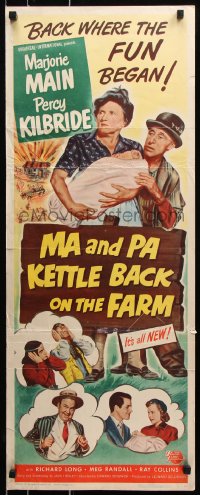 9z155 MA & PA KETTLE BACK ON THE FARM insert 1951 Marjorie Main & Percy Kilbride find uranium!