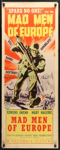 9z156 MAD MEN OF EUROPE insert 1940 wild art from early WWII propaganda, ultra-rare!