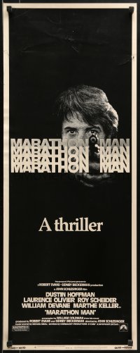 9z159 MARATHON MAN insert 1976 cool image of Dustin Hoffman, John Schlesinger classic thriller!