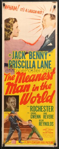 9z162 MEANEST MAN IN THE WORLD insert 1943 Jack Benny slapped by Priscilla Lane, plus Rochester!