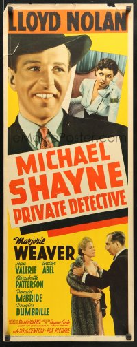 9z166 MICHAEL SHAYNE PRIVATE DETECTIVE insert 1940 Lloyd Nolan, Majorie Weaver & Elizabeth Patterson!