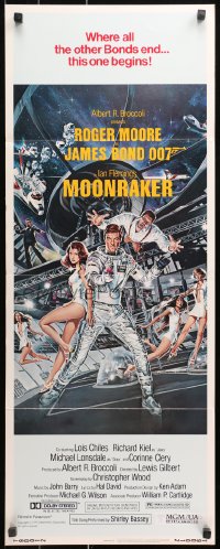 9z170 MOONRAKER insert 1979 art of Moore as James Bond & sexy Lois Chiles by Goozee!