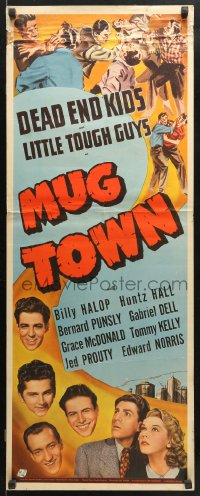 9z172 MUG TOWN insert 1942 Dead End Kids, Little Tough Guys, fistfight artwork!