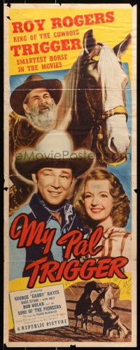 9z174 MY PAL TRIGGER insert 1946 cowboy Roy Rogers & his beloved horse, Dale Evans, ultra-rare!