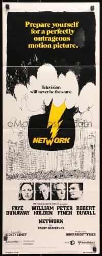 9z175 NETWORK insert 1976 written by Paddy Cheyefsky, William Holden, Sidney Lumet classic!