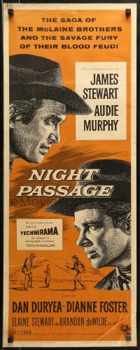 9z178 NIGHT PASSAGE insert 1957 no one could stop the showdown between Jimmy Stewart & Audie Murphy