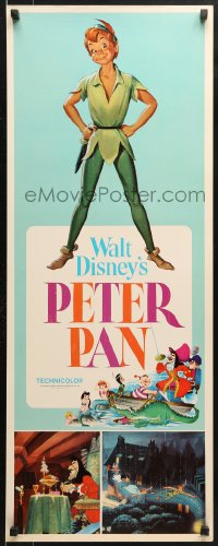 9z187 PETER PAN insert R1969 Walt Disney animated cartoon fantasy classic, great full-length art!