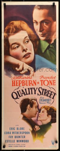 9z194 QUALITY STREET insert 1937 close-up Katharine Hepburn & Tone, J.M. Barrie play, ultra-rare!