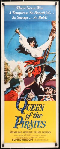 9z195 QUEEN OF THE PIRATES insert 1961 sexy Italian temptress Gianna Maria Canale as swashbuckler!