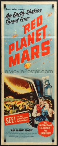 9z203 RED PLANET MARS insert 1952 threat from outer space may mean the end of the Earth, cool art!