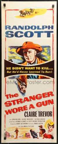 9z231 STRANGER WORE A GUN insert R1961 Randolph Scott didn't want to kill, but he couldn't run!
