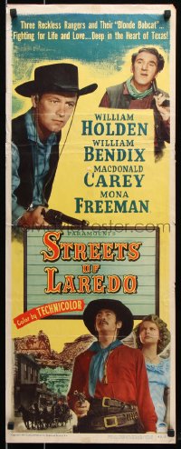 9z234 STREETS OF LAREDO insert 1949 William Holden, William Bendix, Macdonald Carey, Mona Freeman