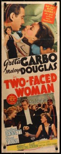 9z261 TWO-FACED WOMAN insert 1941 go gay with sexy Greta Garbo & Melvyn Douglas, ultra-rare!